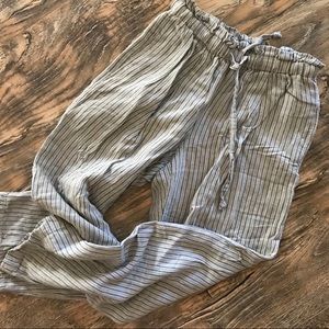 Liz Claiborne sport linen blend pants stripe P